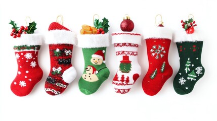 Festive Christmas Stockings Hanging Decor Holiday Xmas Winter Celebration