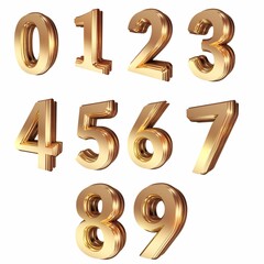 gold numbers set, 3d gold numbers, Vector golden numbers. Set of gold numbers