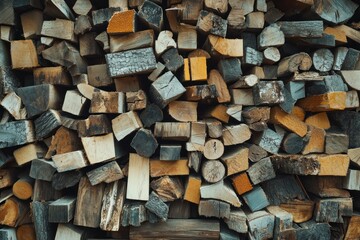 Stack of Firewood in Natural Arrangement