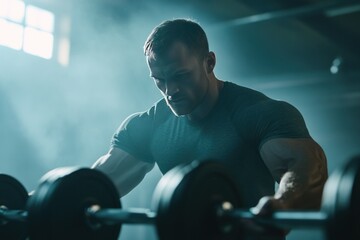 Determination in Weightlifting: A Focused Athlete