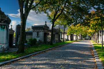 photographs of walks and tombstones from the Paris cemetery,