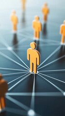 Social media network connection, people icons on dark background. Global internet technology and online data exchange