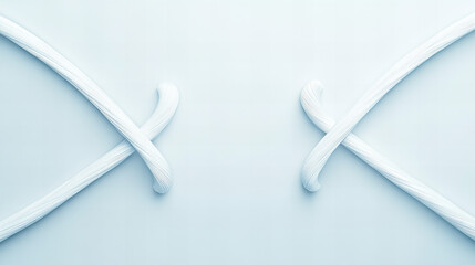 Abstract design featuring intertwining white lines against a soft blue background, creating a soothing and minimalist aesthetic