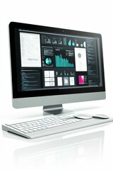 Naklejka premium Computer displaying data and charts.