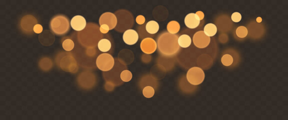 Bokeh effect on a transparent background. Vector illustration.