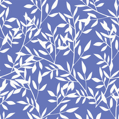 seamless pattern with branches and leaves