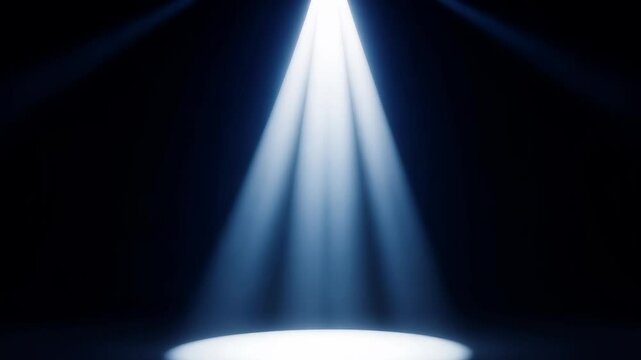 Powerful spotlight beams crossing in a dark environment, creating a striking, cinematic effect.