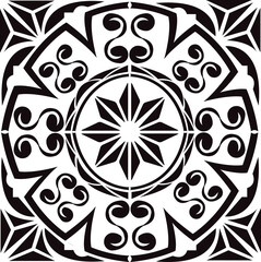 ornamental round ornament on black