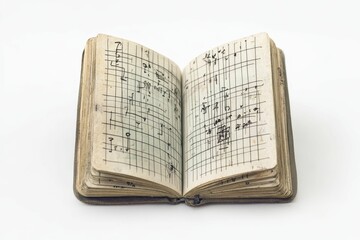 Old book with handwritten calculations.
