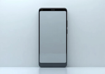 Minimalist Smartphone Mockup with Notch Display on Light Background, Modern Technology Concept