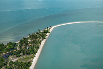 Fototapeta premium aerial landscape view of area around Laem Haad Beach located on Ko Yao Yai Island in Phang Nga Bay, Thailand