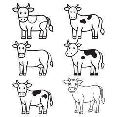 Hand drawn cow outline illustration 