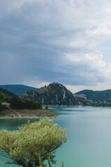 lake and mountains in the summer in Italy