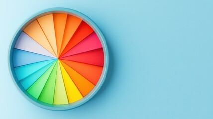 Obraz premium Explore the vibrant world of color with our rainbow palette on a soft blue background