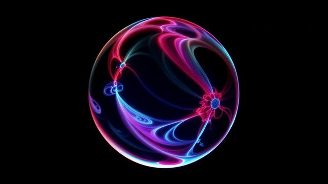 swirling orb on Alpha Transparent background, perfect for adding a magical and energetic touch to your designs. Ideal for motion graphics, easy overlay effect. 4K loop