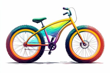 Fototapeta premium Rainbow bicycle with fat tires.