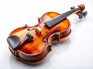 Fototapeta premium Exquisite Isolated Violin on White Background Showcasing Elegant Design and Craftsmanship for Music Enthusiasts and Instrument Collectors
