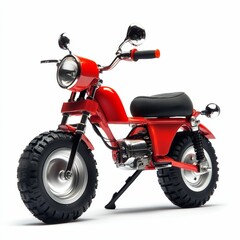 Obraz premium A red motorcycle with knobby tires.