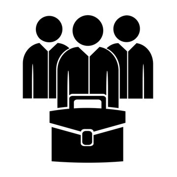 Vector illustration, icon, logo, business people, man and briefcase isolated on a white background.