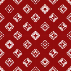 Geometric Diamond Pattern in Red and White - Seamless Background or Wallpaper Design
