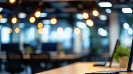 abstract background with office bokeh lights in blurred soft focus