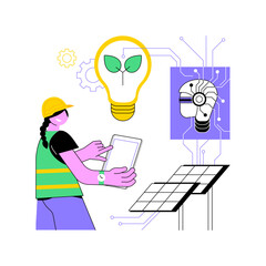 AI-Enhanced Energy Efficiency Consulting abstract concept vector illustration.