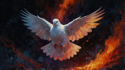 Obraz premium dove with wings, dove of peace