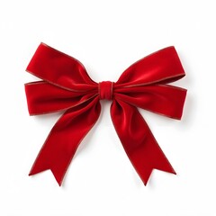 Red Ribbon Bow Isolated on White Background