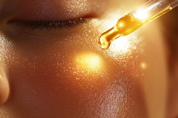 Fototapeta premium Enhance your skincare routine by applying nourishing oil for glowing skin effectively