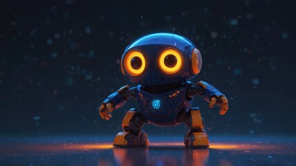 robot with a spaceship, robot and space