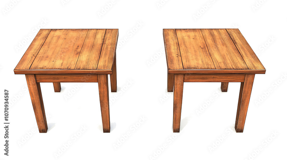 Poster realistic empty wood tables on transparent background generative ai