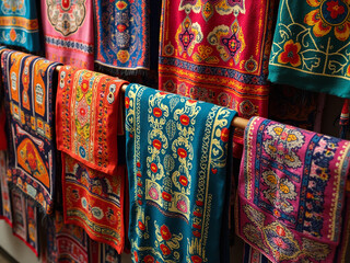 Vibrant Guatemalan huipils with intricate Mayan patterns are showcased in a celebration of traditional textiles and Hispanic heritage culture