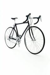 Fototapeta premium Black road bike isolated on white background.