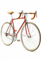 Obraz premium Red road bike with tan wall tires.