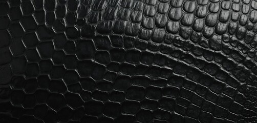 Matte Black Crocodile Scale Close-Up