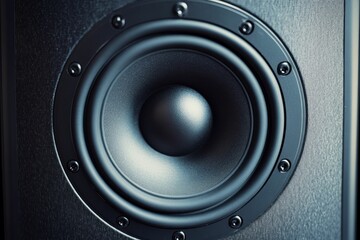 A close up of a speaker cone.
