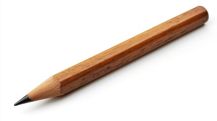 Obraz premium A detailed view of a pencil on a white background, perfect for highlighting notes or emphasizing details