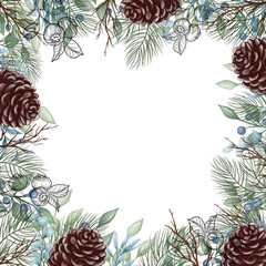 New Year's illustrations of frames. For the decoration of postcards, patterns