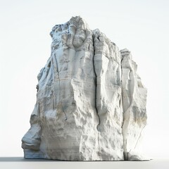 Fototapeta premium Large white rock formation standing on a white background