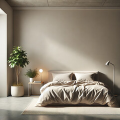 Modern Minimalist Bedroom with Neutral Decor and Natural Light