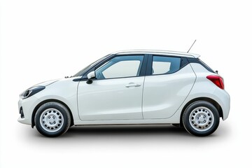 White car isolated on white background.