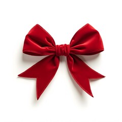 Fototapeta premium Elegant Red Bow for Gift Wrapping and Decorations ISOLTED ON WHITE BACKGROUND 