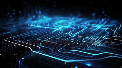 Obraz premium Abstract Technology Background with Blue Lines
