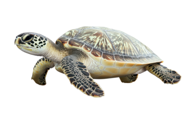 Sea Turtle Illustration on Transparent Background