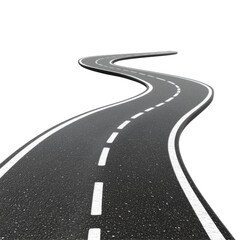 Winding Road Pathway on Transparent Background
