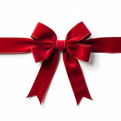 Elegant Red Bow for Gift Wrapping and Decorations ISOLTED ON WHITE BACKGROUND 