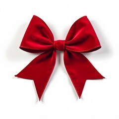 Fototapeta premium Elegant Red Bow for Gift Wrapping and Decorations ISOLTED ON WHITE BACKGROUND 