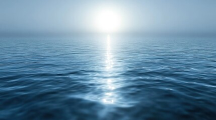 Obraz premium Sun reflecting on calm ocean water.