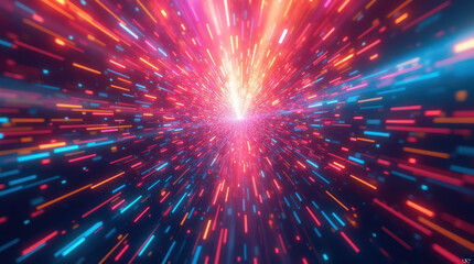 Vibrant pixelated abstractions create a stunning digital experience at night