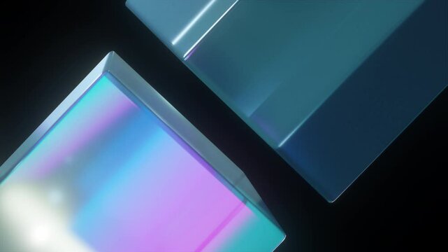Glass rectangles composition. Computer generated 3d render